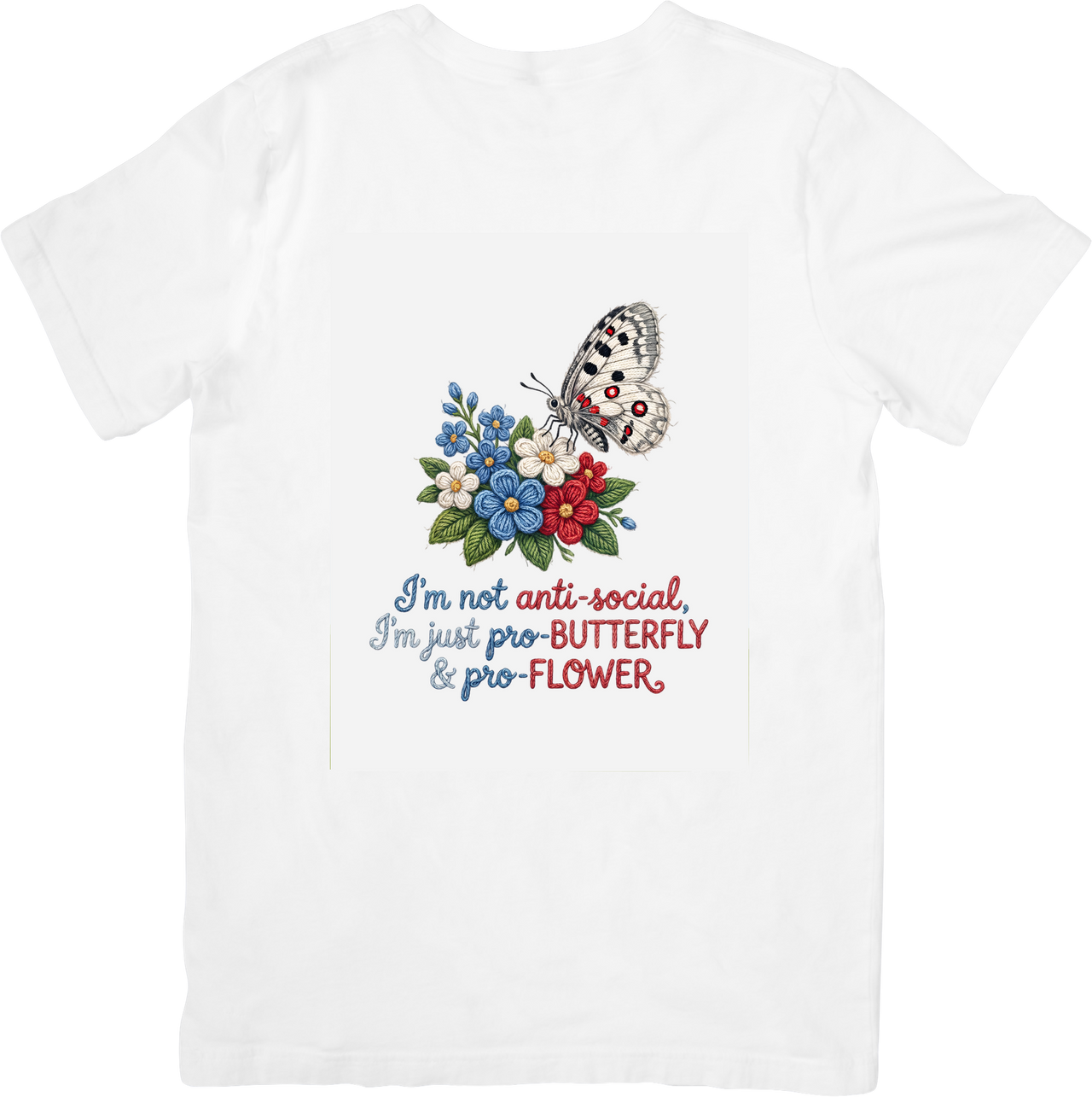 Pro Butterfly Pro Flower T-Shirt | Floral Boho Nature Graphic Tee | Garden Lover Gift