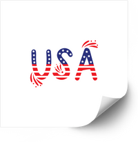 Thumbnail for USA American Flag Text Sticker | Patriotic Fourth of July Vinyl Decal