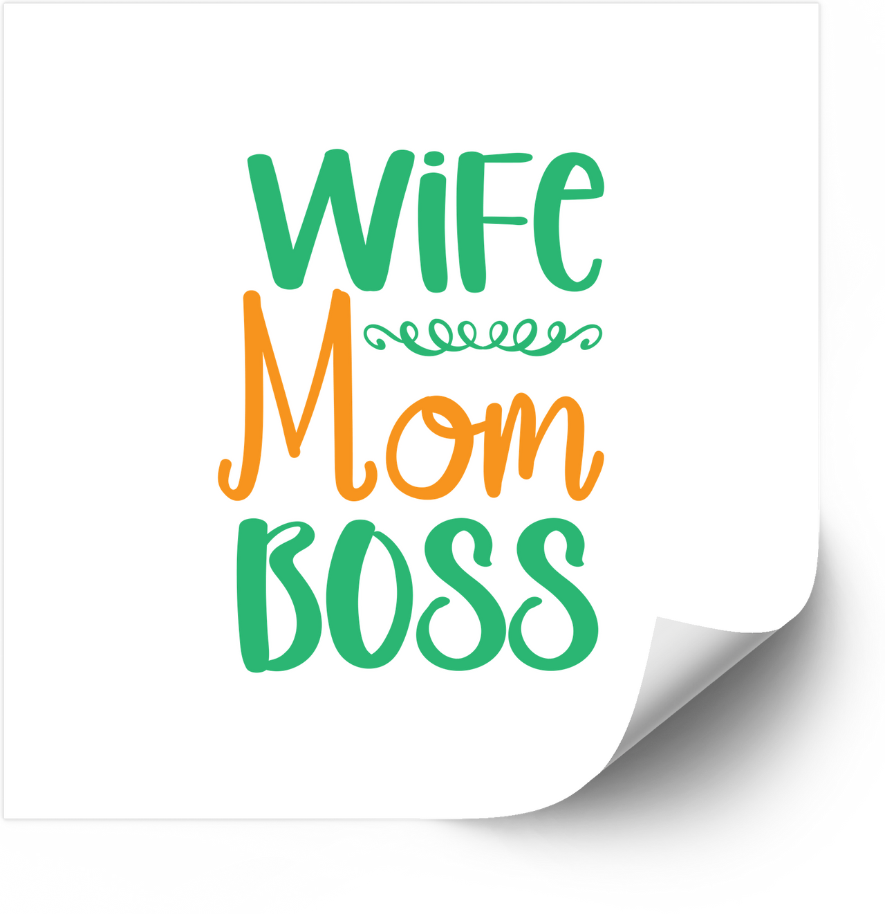 Wife Mom Boss Sticker | Funny Motivational Typography Vinyl Decal