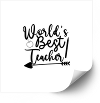 Thumbnail for World's Best Teacher Sticker | Minimalist Elegant Appreciation Vinyl Decal