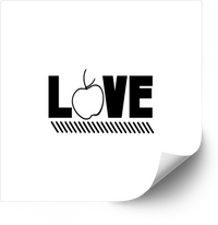 Thumbnail for Love Teacher Apple Sticker | Minimalist Educator Appreciation Vinyl Decal
